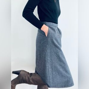 Vintage Wool Midi Skirt